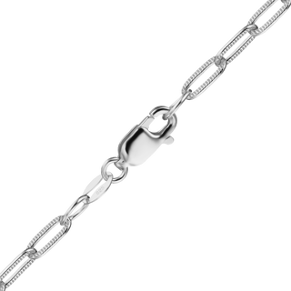 Finished Flat Textured Cable Necklace in Sterling Silver (3.10 mm)