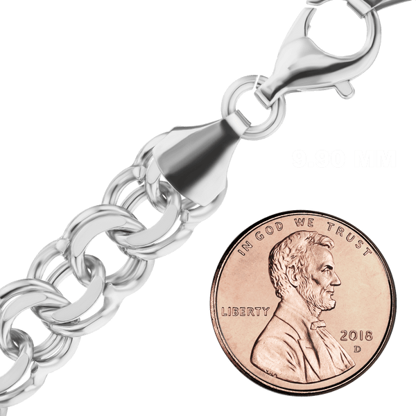 Finished Garibaldi Anklet in Sterling Silver (4.40 mm - 7.90 mm)