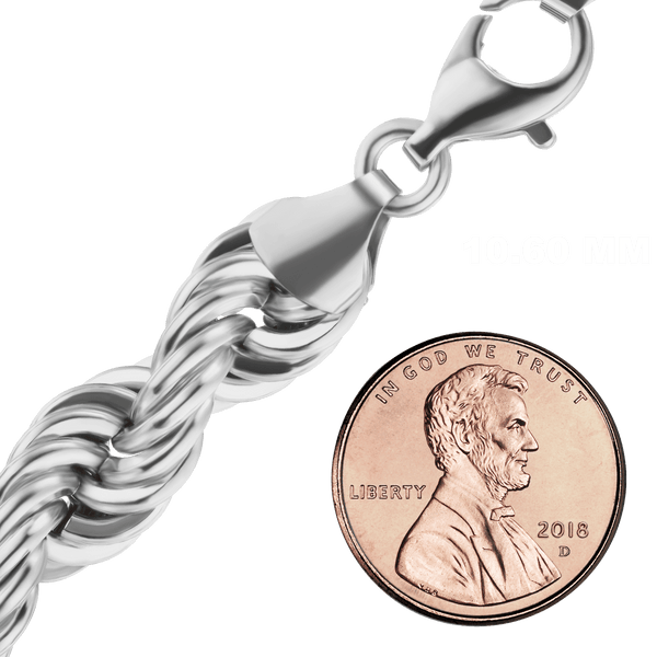 Finished Handmade Solid Rope Bracelet in Sterling Silver (2.50 mm - 10.60 mm)