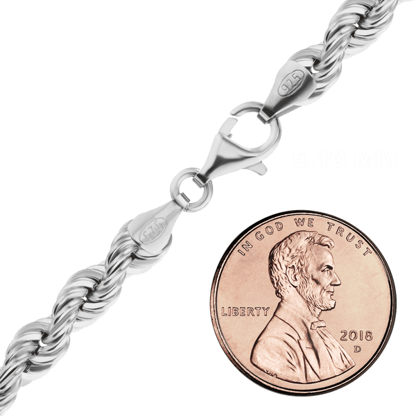 Finished Handmade Solid Rope Bracelet in Sterling Silver (2.50 mm - 10.60 mm)