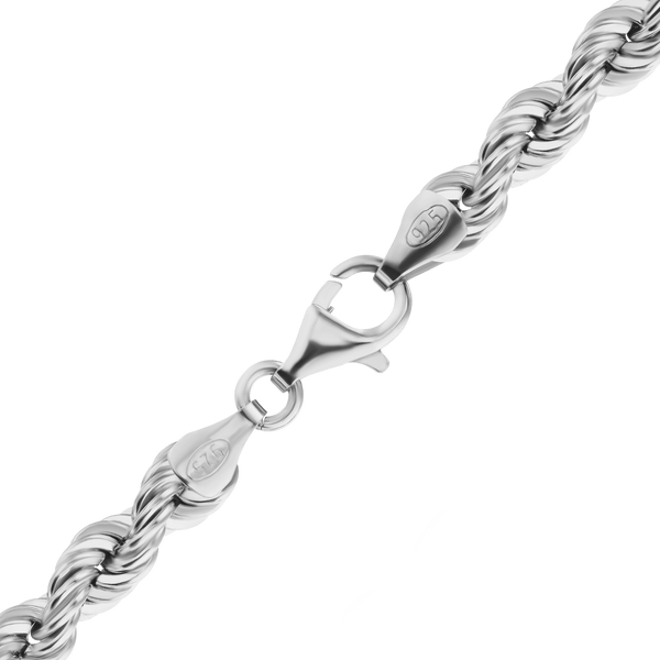 Finished Handmade Solid Rope Bracelet in Sterling Silver (4.00 mm)