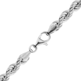 Finished Handmade Solid Rope Necklace in Sterling Silver (2.50 mm - 10.60 mm)