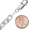Finished Elongated Textured Cable Necklace in Sterling Silver (2.40 mm - 7.50 mm)