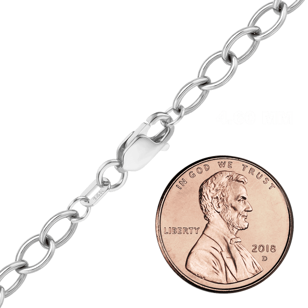 Finished Light Round Cable Anklet in 14K White Gold (1.00 mm - 4.60 mm)