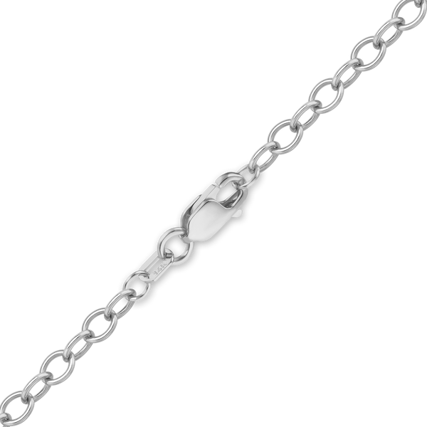 Finished Light Round Cable Anklet in 14K White Gold (1.00 mm - 4.60 mm)