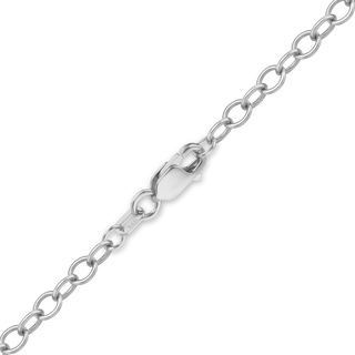 Finished Light Round Cable Anklet in 14K White Gold (1.00 mm - 4.60 mm)