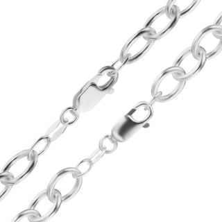 Finished Light Round Cable Anklet in Sterling Silver (6.30 mm - 7.30 mm)