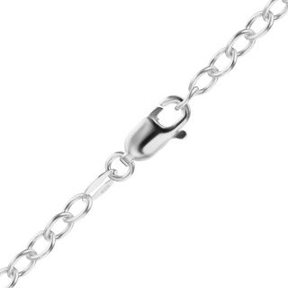 Finished Light Round Cable Anklet in Sterling Silver (6.30 mm - 7.30 mm)