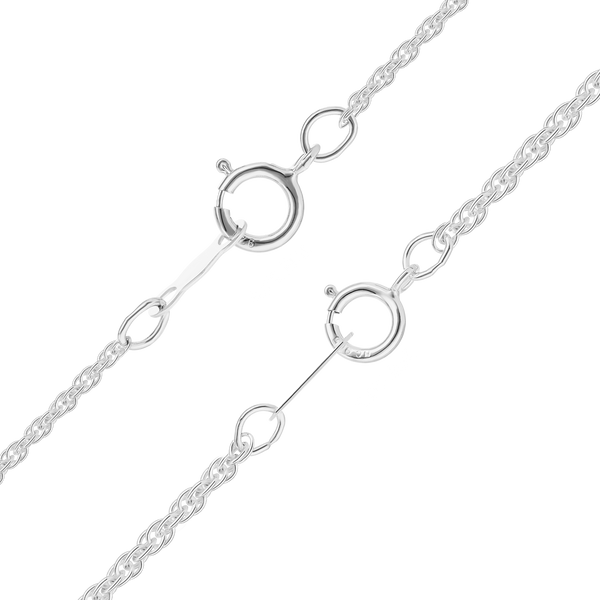 Finished Machine Rope Necklace in Sterling Silver (1.60 mm - 1.90 mm)