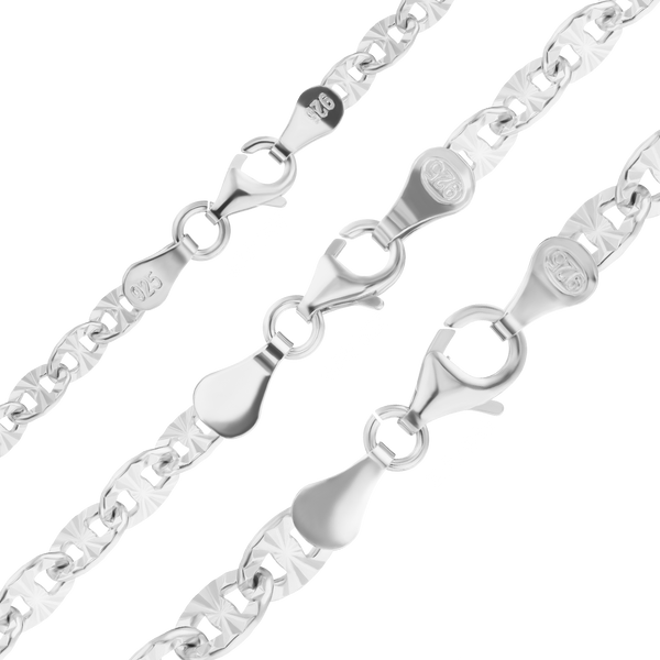 Finished Mariner Cable Anklet in Sterling Silver (3.80 mm - 6.10 mm)