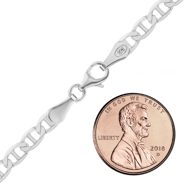 Finished Mariner Curb Bracelet in Sterling Silver (3.50 mm - 7.80 mm)