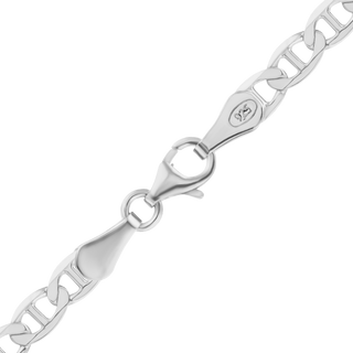 Finished Mariner Curb Anklet in Sterling Silver (3.50 mm - 7.80 mm)