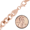 Finished Classic Curb Necklace in Sterling Silver 18K Pink Gold Finish (1.50 mm - 11.00 mm)