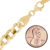 Finished Classic Curb Necklace in Sterling Silver 18K Yellow Gold Finish  (1.50 mm - 11.00 mm)