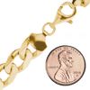 Finished Classic Curb Necklace in Sterling Silver 18K Yellow Gold Finish  (1.50 mm - 11.00 mm)