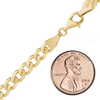 Finished Classic Curb Necklace in Sterling Silver 18K Yellow Gold Finish  (1.50 mm - 11.00 mm)