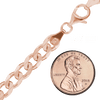 Finished Classic Curb Necklace in Sterling Silver 18K Pink Gold Finish (1.50 mm - 10.30 mm)