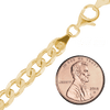 Finished Classic Curb Necklace in Sterling Silver 18K Yellow Gold Finish  (1.50 mm - 11.00 mm)