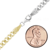 Finished Classic Curb Necklace in Sterling Silver 18K Yellow Gold Two Tone Finish (1.50 mm - 11.00 mm)