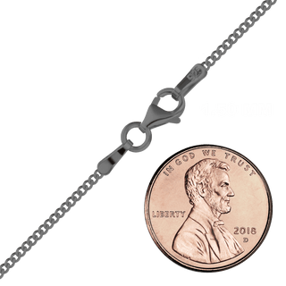 Finished Classic Curb Necklace in Sterling Silver Black Rhodium (1.50 mm - 11.00 mm)