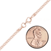 Finished Classic Curb Necklace in Sterling Silver 18K Pink Gold Finish (1.50 mm - 11.00 mm)