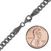 Finished Classic Curb Necklace in Sterling Silver Black Rhodium (1.50 mm - 11.00 mm)
