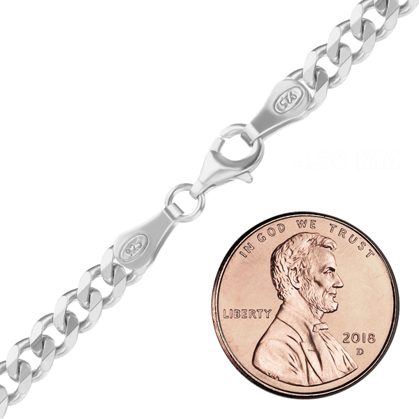 Finished Classic Curb Bracelet in Sterling Silver (3.00 mm - 11.00 mm)