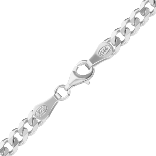 Finished Classic Curb Bracelet in Sterling Silver (3.00 mm - 10.30 mm)