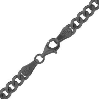 Finished Classic Curb Necklace in Sterling Silver Black Rhodium (1.50 mm - 11.00 mm)