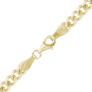 Finished Classic Curb Bracelet in Sterling Silver 18K Yellow Gold Finish (3.00 mm - 10.30 mm)