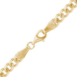 Finished Classic Curb Necklace in Sterling Silver 18K Yellow Gold Finish (1.50 mm - 11.00 mm)