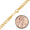 Finished Classic Curb Necklace in Sterling Silver 18K Yellow Gold Finish  (1.50 mm - 11.00 mm)