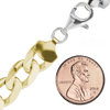 Finished Classic Curb Necklace in Sterling Silver 18K Yellow Gold Two Tone Finish (1.50 mm - 11.00 mm)