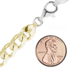Finished Classic Curb Necklace in Sterling Silver 18K Yellow Gold Two Tone Finish (1.50 mm - 11.00 mm)
