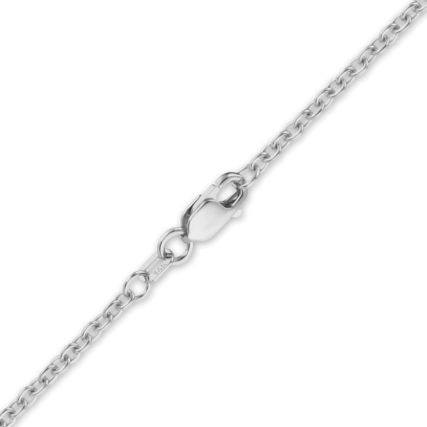 Finished Medium Round Cable Anklet in 14K White Gold (1.05 mm - 3.25 mm)