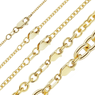 Finished Medium Round Cable Necklace in 14K Yellow Gold (1.05 mm - 4.05 mm)