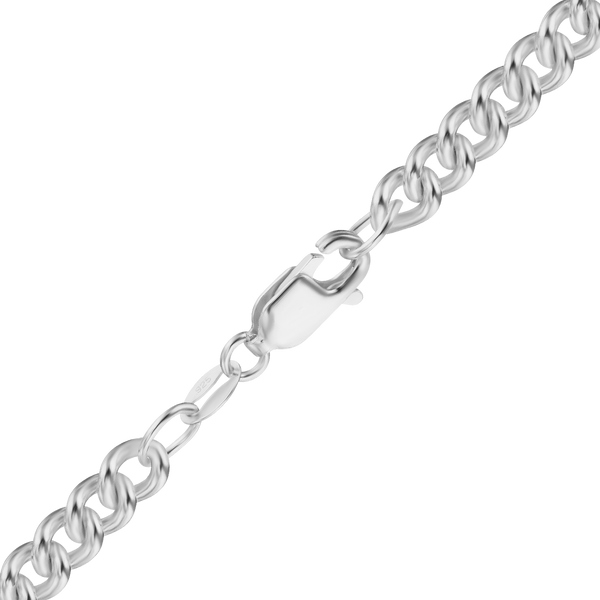 Finished Medium Round Curb Necklace in Sterling Silver (3.50 mm - 4.90 mm)