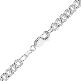 Finished Medium Round Curb Bracelet in Sterling Silver (3.50 mm - 4.90 mm)