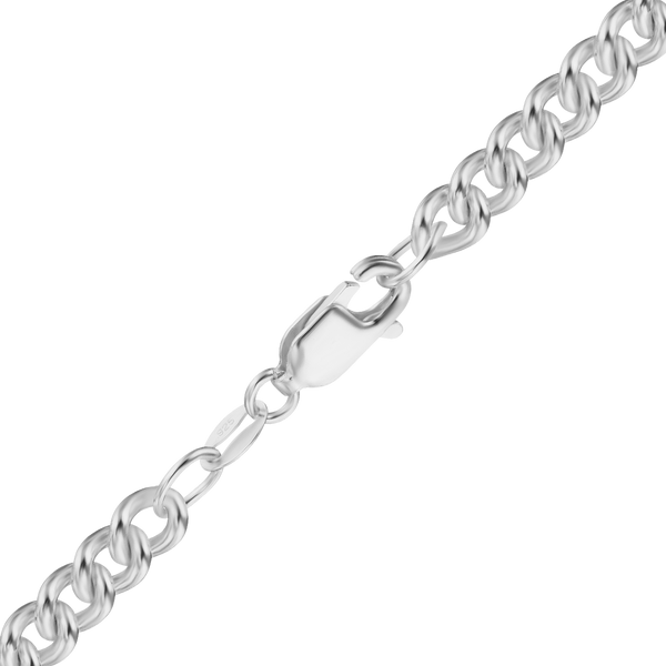 Finished Medium Round Curb Anklet in Sterling Silver (3.50 mm - 4.90 mm)