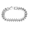 Finished Men's Cuban Curb Bracelet in Sterling Silver Rhodium Finish (7.30 mm - 20.00 mm)