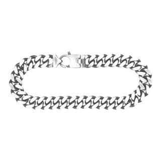 Finished Men's Cuban Curb Bracelet in Sterling Silver Rhodium Finish (7.30 mm - 20.00 mm)