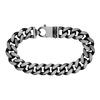 Finished Sterling Silver Men's Cuban Curb Bracelet with Black Ruthenium Finish (9.00 mm - 13.00 mm)