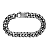 Finished Sterling Silver Men's Cuban Curb Bracelet with Black Ruthenium Finish (9.00 mm - 13.00 mm)