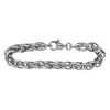 Finished Men's Classic Wheat Bracelet in Sterling Silver Rhodium Finish (4.00 mm - 9.20 mm)