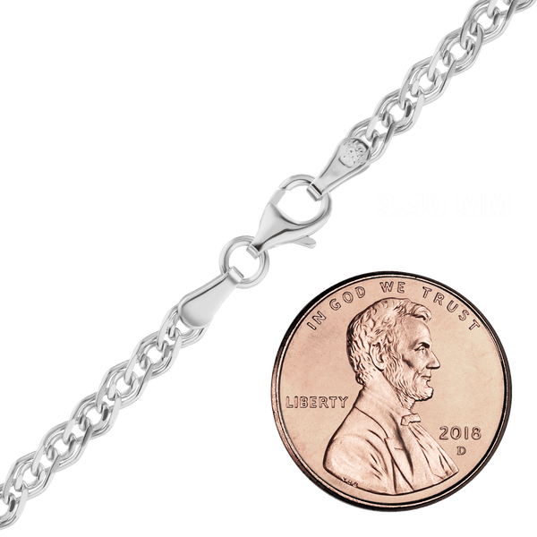 Finished Nonna Anklet in Sterling Silver (3.40 mm - 6.30 mm)