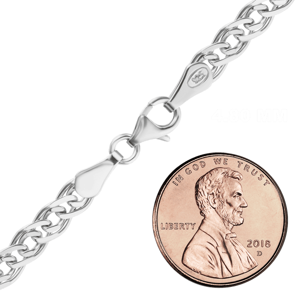 Finished Nonna Necklace in Sterling Silver (3.40 mm - 6.30 mm)