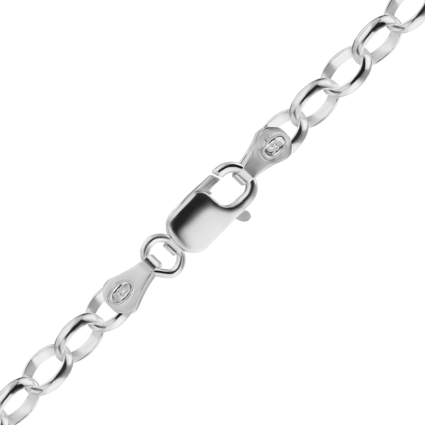 Finished Oval Rolo Anklet in Sterling Silver (2.60 mm - 5.00 mm)