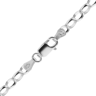 Finished Oval Rolo Anklet in Sterling Silver (2.60 mm - 5.00 mm)