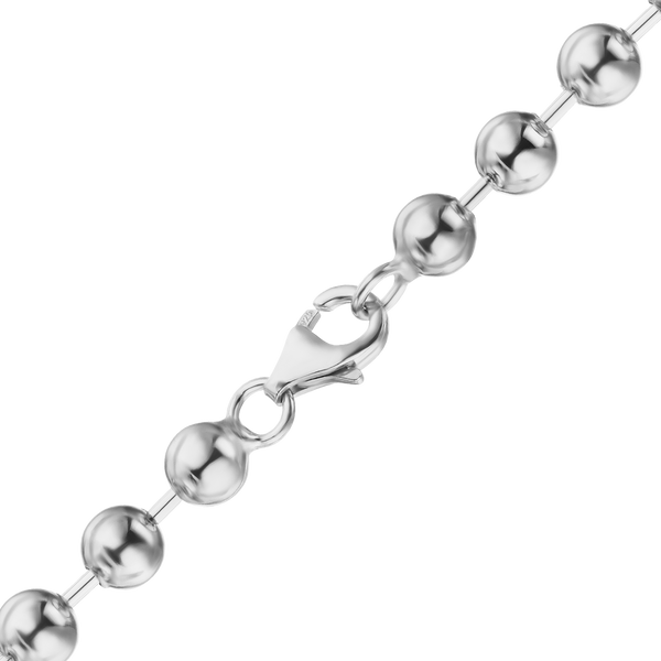 Finished Round Bead Anklet in Sterling Silver (1.00 mm - 5.00 mm)