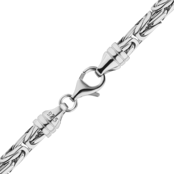 Finished Round Byzantine Handmade Anklet in Sterling Silver (5.90 mm)